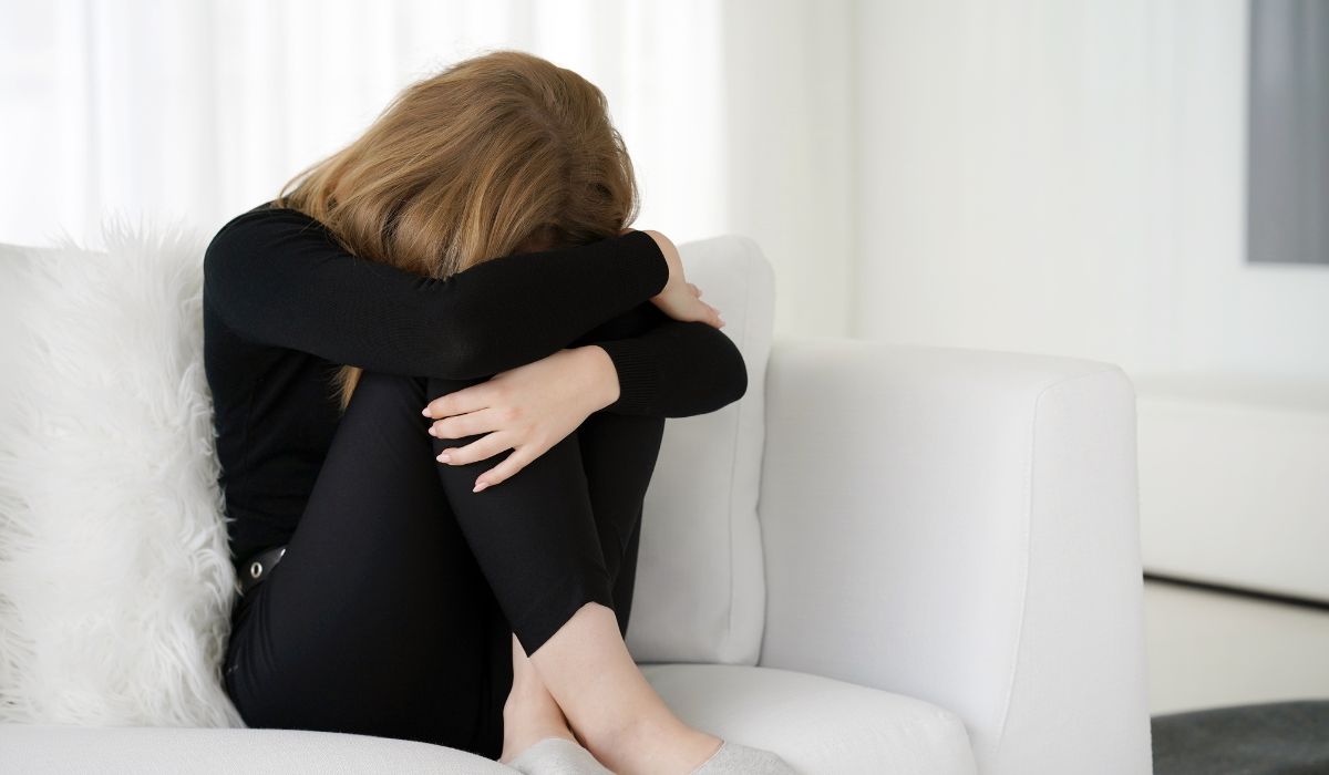 young woman in grief